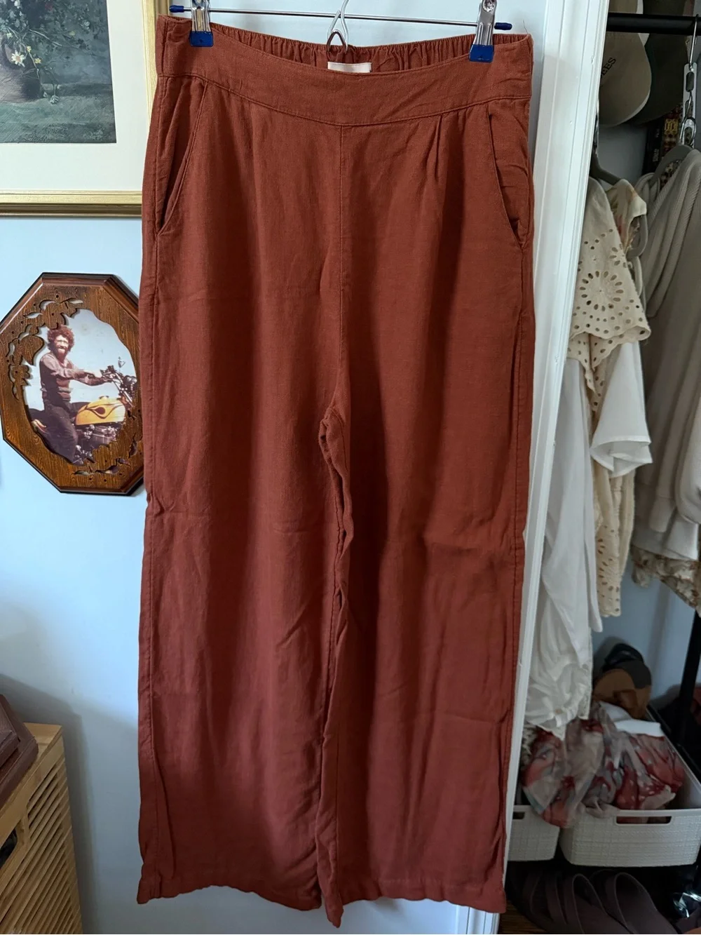 Abercrombie High Waist Linen Wide Leg Pants